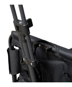 CARRELLO PIEGHEVOLE EUROGARDEN CON RUOTE E FUNZIONE PANCHINA IN ACCIAIO NERO 108X55,5X73 CM
